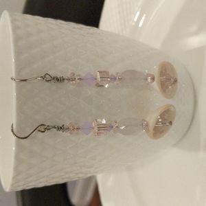 Sterling silver Swarovski and shell earrings
